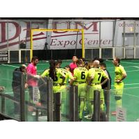 The Milwaukee Wave huddle up during their MASL playoff game against the Cedar Rapids Rampage