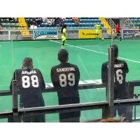 Cedar Rapids Rampage bench watches the game against the Milwaukee Wave
