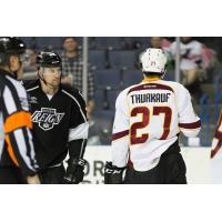 Calvin Thurkauf of the Cleveland Monsters stares down the Ontario Reign