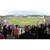 Sellout crowd at Bethpage Ballpark, home of the Long Island Ducks
