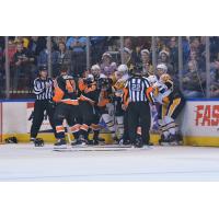 Lehigh Valley Phantoms and Wilkes-Barre/Scranton Penguins fight