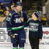 Maine Mariners forward Alex Kile is interviewed