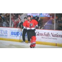 Alex Carrier of the Adirondack Thunder celebrates the only goal of the game