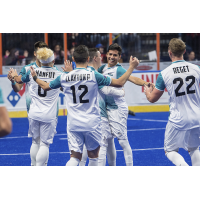 St. Louis Ambush celebrate a goal against the Kansas City Comets