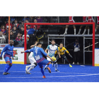 St. Louis Ambush goalkeeper Paulo and his defense face the Kansas City Comets