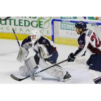 Goaltender Evan Fitzpatrick with the Tulsa Oilers