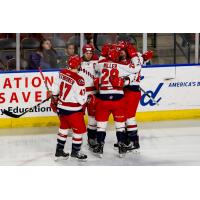 Allen Americans celebrate a goal vs. the Utah Grizzlies