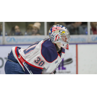 Saginaw Spirit goaltender Tristan Lennox