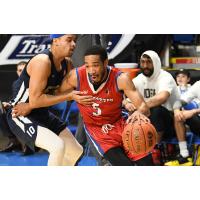 Cape Breton Highlanders guard Deshaunt Walker drives past a St. John's Edge defender