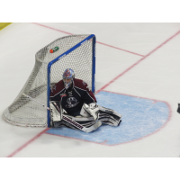 Tulsa Oilers goaltender Devin Williams in the crease