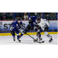 Sioux Falls Stampede forward Ethan Phillips (left) at the 2019 USHL/NHL Top Prospects Game