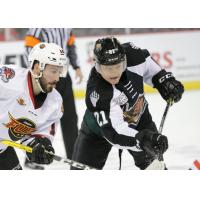 Austin Carroll of the Utah Grizzlies vs. the Indy Fuel