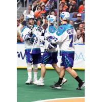 Rochester Knighthawks exchange congratulations