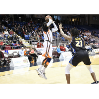 T.J. Mason of the Saint John Riptide defends against the Island Storm