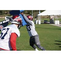 Andrew Jackson of the Memphis Express hits the blocking sled