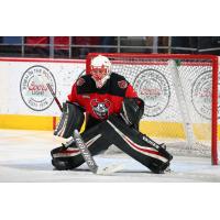 Goaltender Evan Cormier with the Binghamton Devils