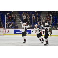 Davis Koch and the Vancouver Giants celebrate a goal