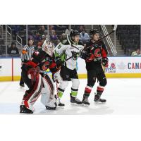 Prince George Cougars goaltender Taylor Gauthier against the Edmonton Oil Kings