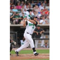 Donald Lutz batting with the Dayton Dragons