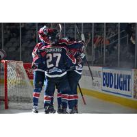 Evansville Thunderbolts celebrate a game winner