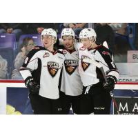 Vancouver Giants Joseph Jadon, Miles Roman and Dylan Plouffe