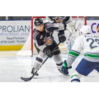 Vancouver Giants defenceman Alex Kannok Leipert vs. the Seattle Thunderbirds