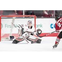 Goaltender Evan Weninger with the University of Nebraska Omaha