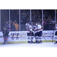 Macon Mayhem celebrate a goal against the Knoxville Ice Bears