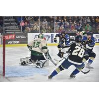 Sioux Falls Stampede take a shot against the Cedar Rapids RoughRiders