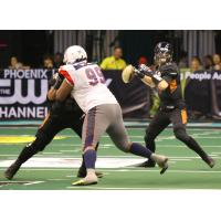 Arizona Rattlers quarterback Jeff Ziemba looks for an open receiver vs. the Sioux Falls Storm