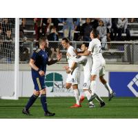 Memphis 901 FC celebrates Marc Burch's goal vs. North Carolina FC