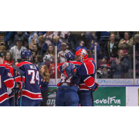 Saginaw Spirit exchange congratulations after a dominant win