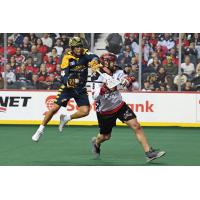 Georgia Swarm forward Lyle Thompson vs. the Calgary Roughnecks