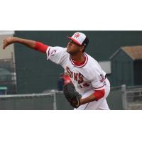 Pedro Avila pitching for the Hagerstown Suns in 2016