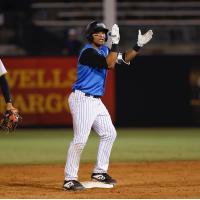 Tyler Hill of the Tampa Tarpons exhorts his teammates