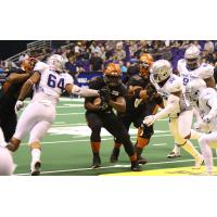 Arizona Rattlers run the ball against the San Diego Strike Force defense