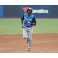 Estevan Florial of the Tampa Tarpons rounds the bases