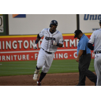 Jimmy Paredes of the Somerset Patriots circles the bases