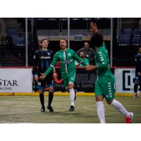 Dallas Sidekicks celebrate a goal against Utica City FC