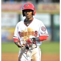 Center fielder Darian Sandford with the Harrisburg Senators