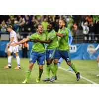 Seattle Sounders FC celebrates during dramatic 2015 Knockout Round match vs. the LA Galaxy