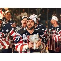 Rochester Americans celebrate their win in Game 7 of the 1996 Calder Cup Finals