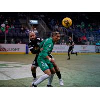 Dallas Sidekicks defender Kristian Quintana (in green)