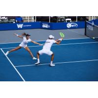 Washington Kastles doubles team of Marcelo Arevalo (right) and Bernarda Pera