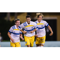 San Jose Earthquakes react after a goal