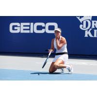 Coco Vandeweghe of the New York Empire reacts after scoring with the winning point in the World TeamTennis Championship