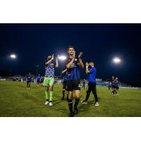 Colorado Springs Switchbacks FC walk off the pitch after tying El Paso Locomotive FC