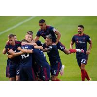 Chicago Fire FC celebrate a goal against FC Cincinnati