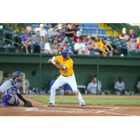 Damek Tomscha at bat for the Sioux Falls Canaries