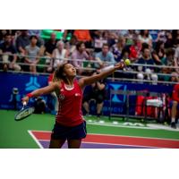 Naomi Osaka with the Washington Kastles at the GW Smith Center in 2018